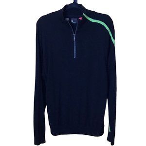 SPYDER Men's 1/2 zip Black Sweater w/sport strip Size XL/TG